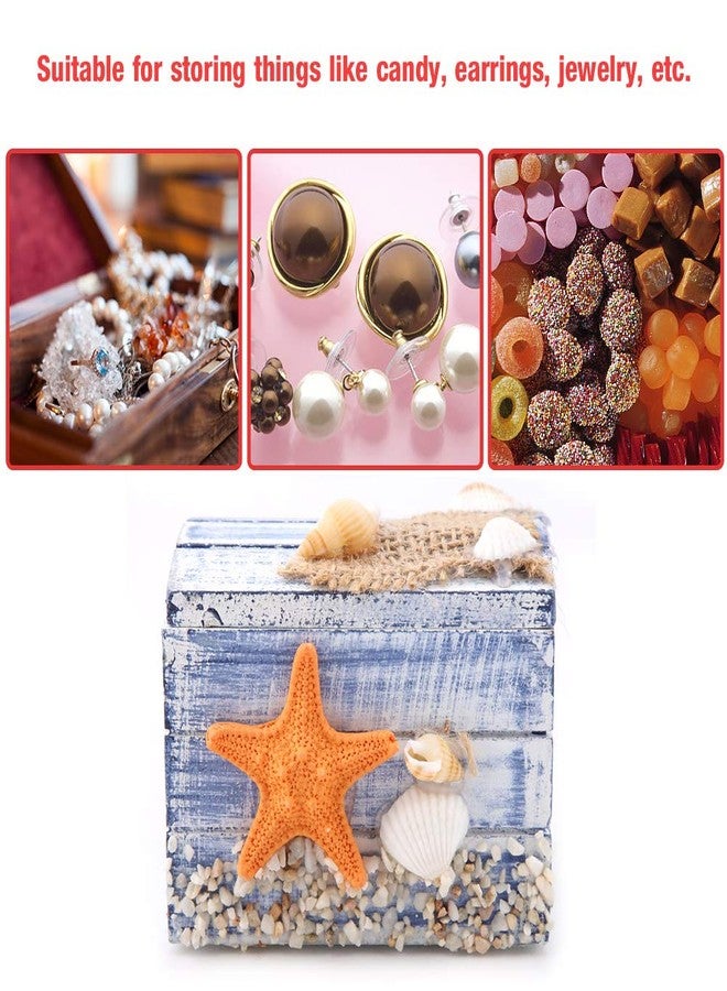 Jwthee Wooden Jewelry Box, Wooden Trinket Box Cute Wood Keepsake Storage Box Decorative Beach Theme Box with Starfish and Seashell Beach Home Decor - Image 5